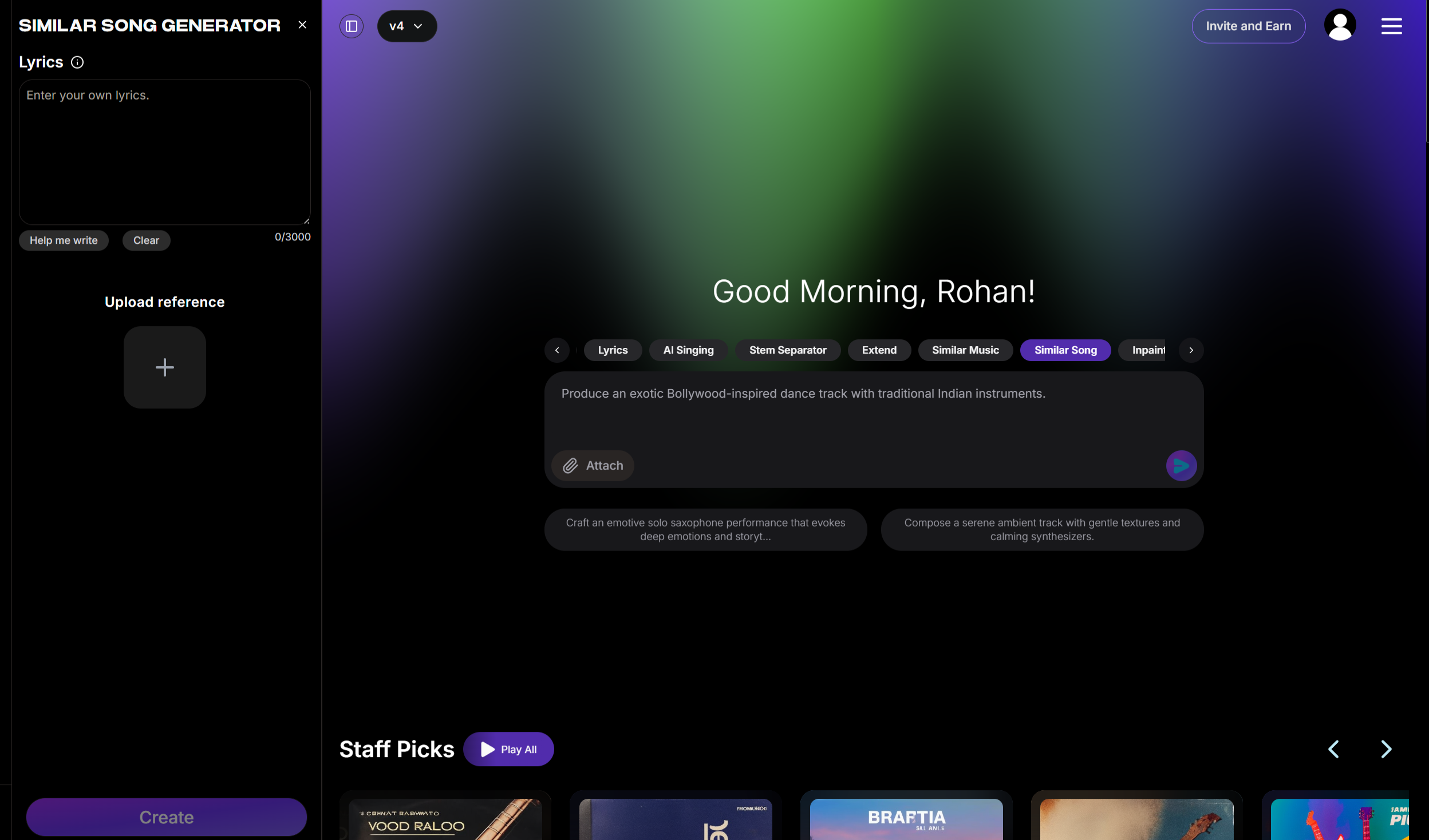 Similar Music Generator Hero