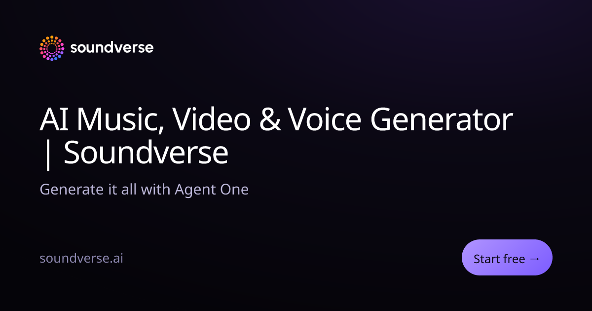 Soundverse landing page preview