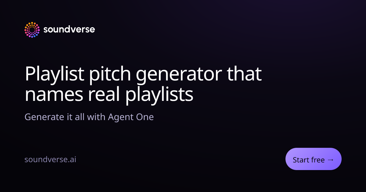 Playlist Pitch Generator for Spotify | Soundverse AI